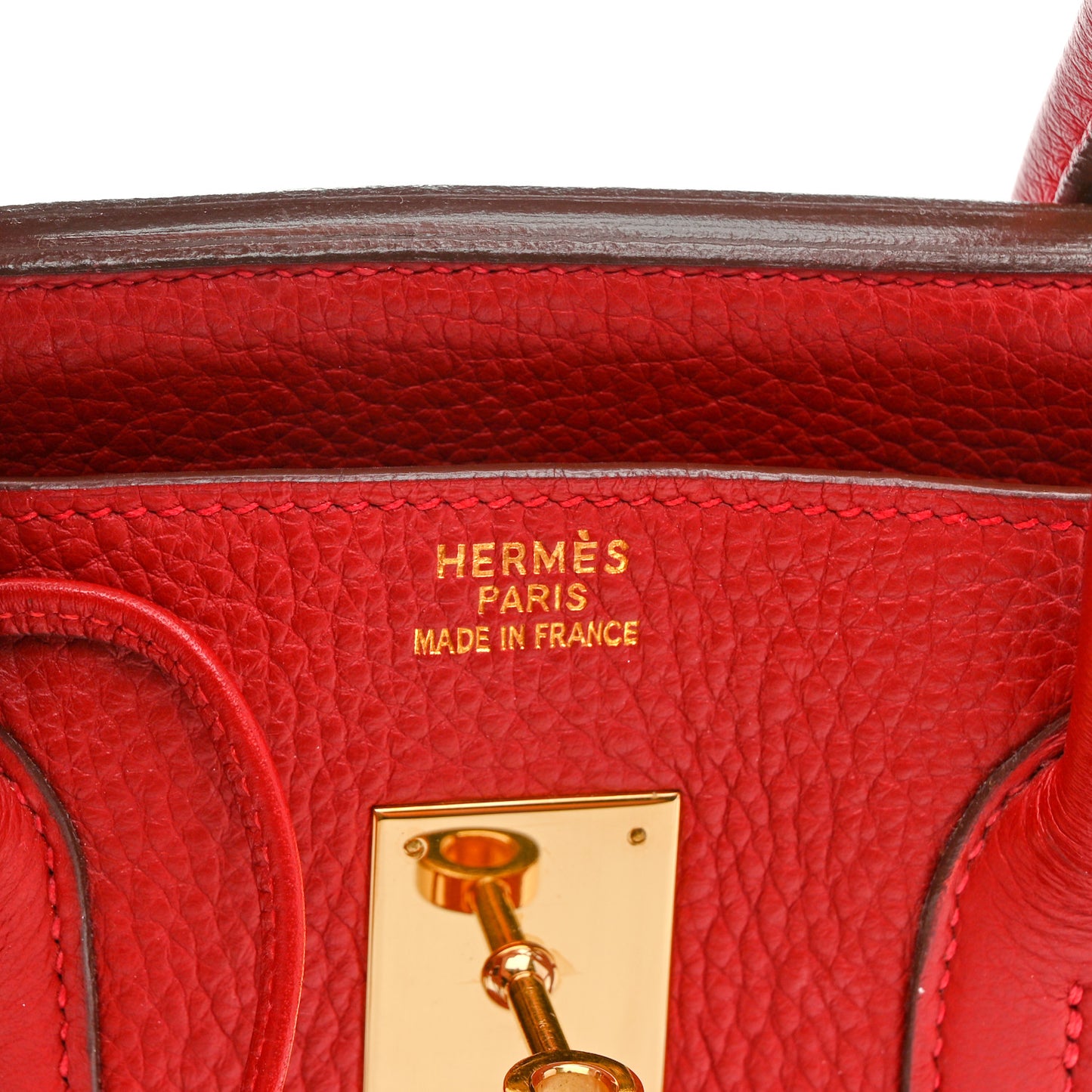 Taurillon Clemence Birkin 35 Rouge Vif