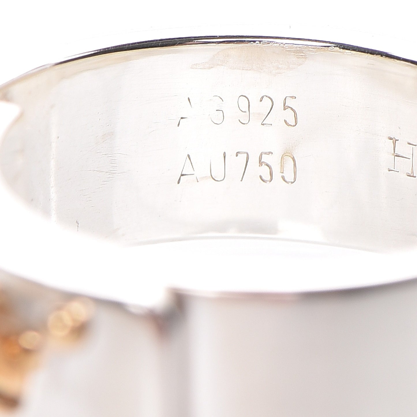 Sterling Silver 18K Yellow Gold Kelly Cadena Ring 54 6.25