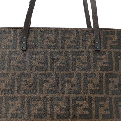 Fendi Zucca Spalmati Medium Roll Tote Tobacco Pavone 8 of 12