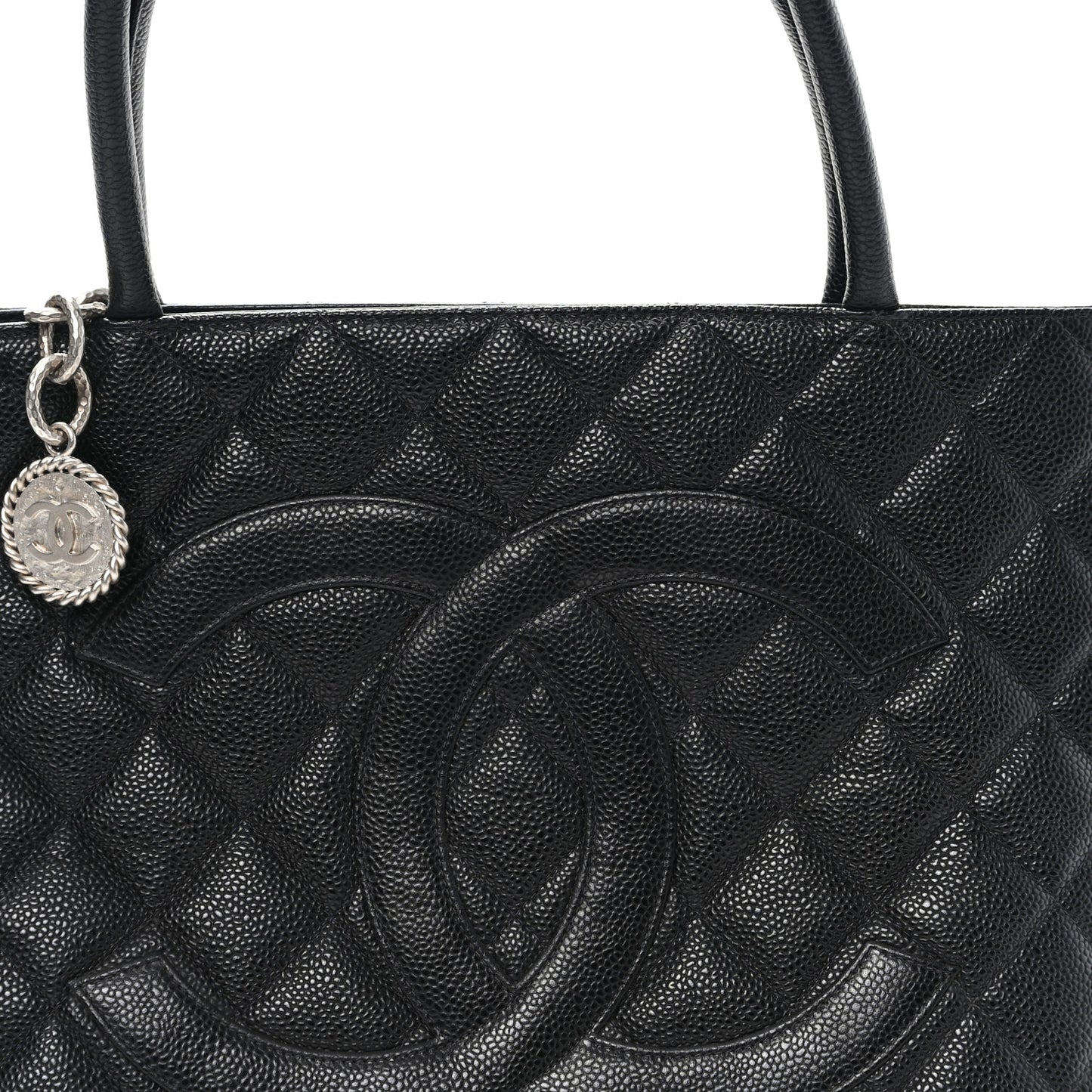 Caviar Quilted Medallion Tote Black