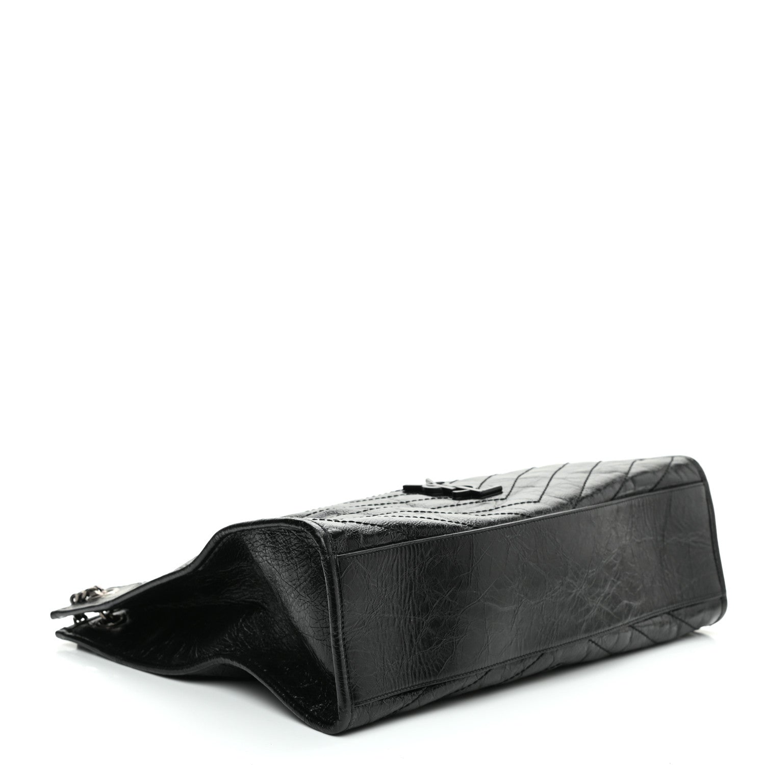Saint Laurent Crinkled Calfskin Matelasse Monogram Niki Shoulder Bag Black 4 of 10