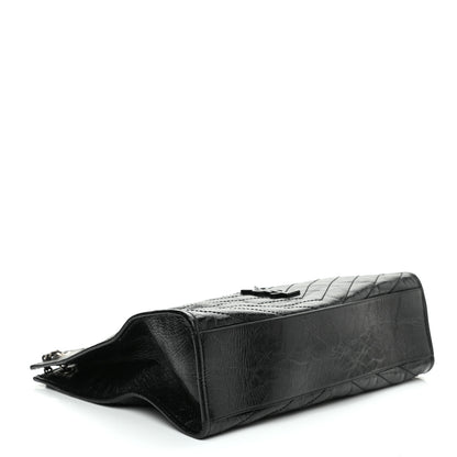 Saint Laurent Crinkled Calfskin Matelasse Monogram Niki Shoulder Bag Black 4 of 10