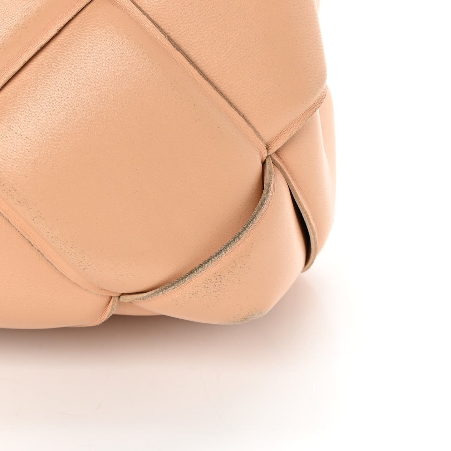 Nappa Intreccio Padded Top Handle Shoulder Bag Almond