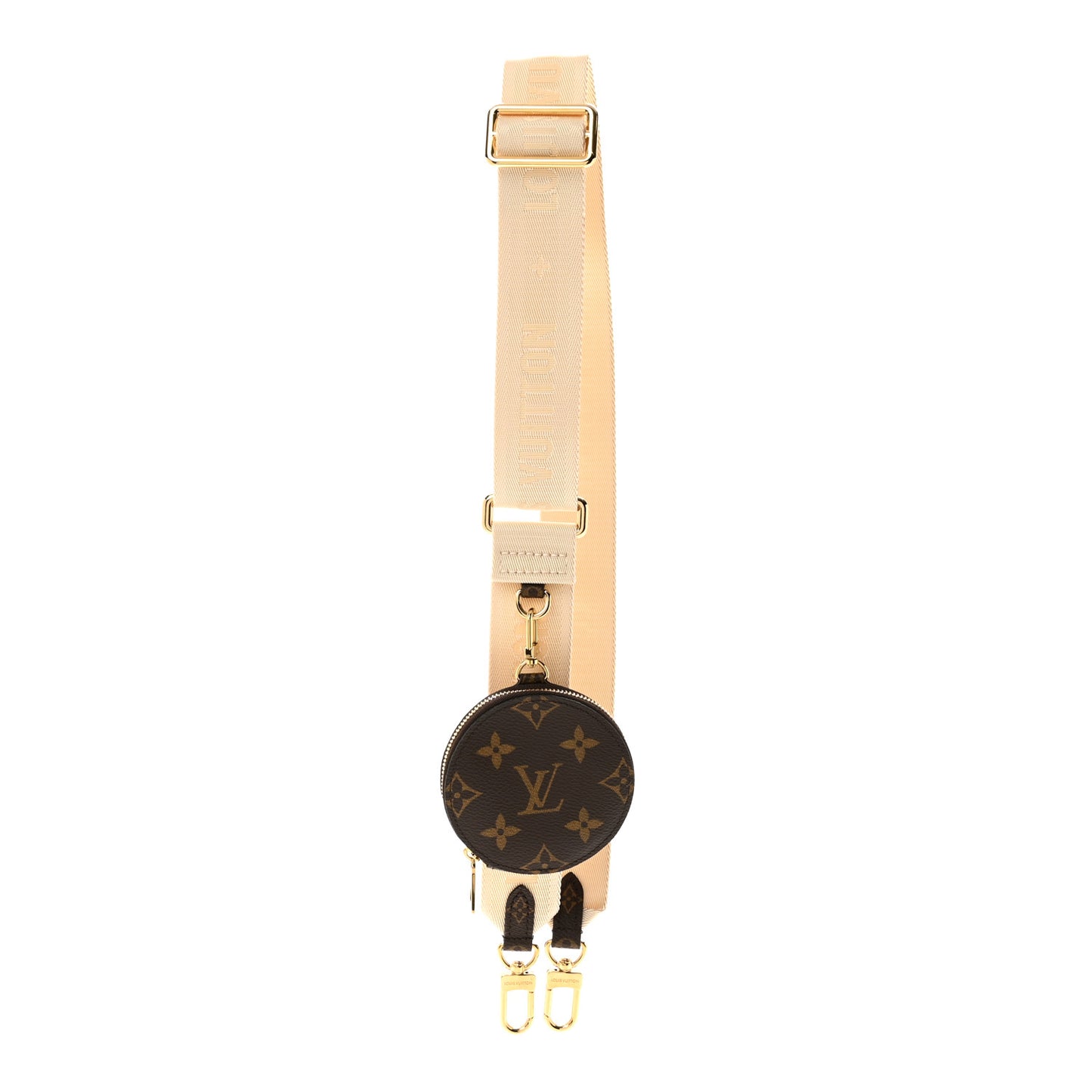 Nylon Monogram Strap with Coin Purse Cream