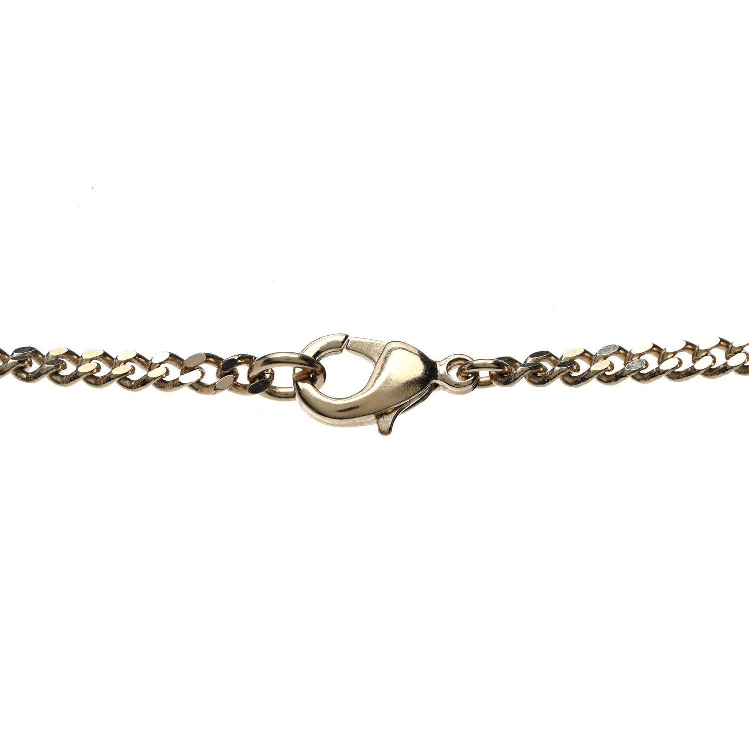 Chanel Crystal Dog Tag Charm Necklace Gold 4 of 5
