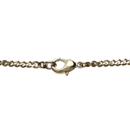 Chanel Crystal Dog Tag Charm Necklace Gold 4 of 5
