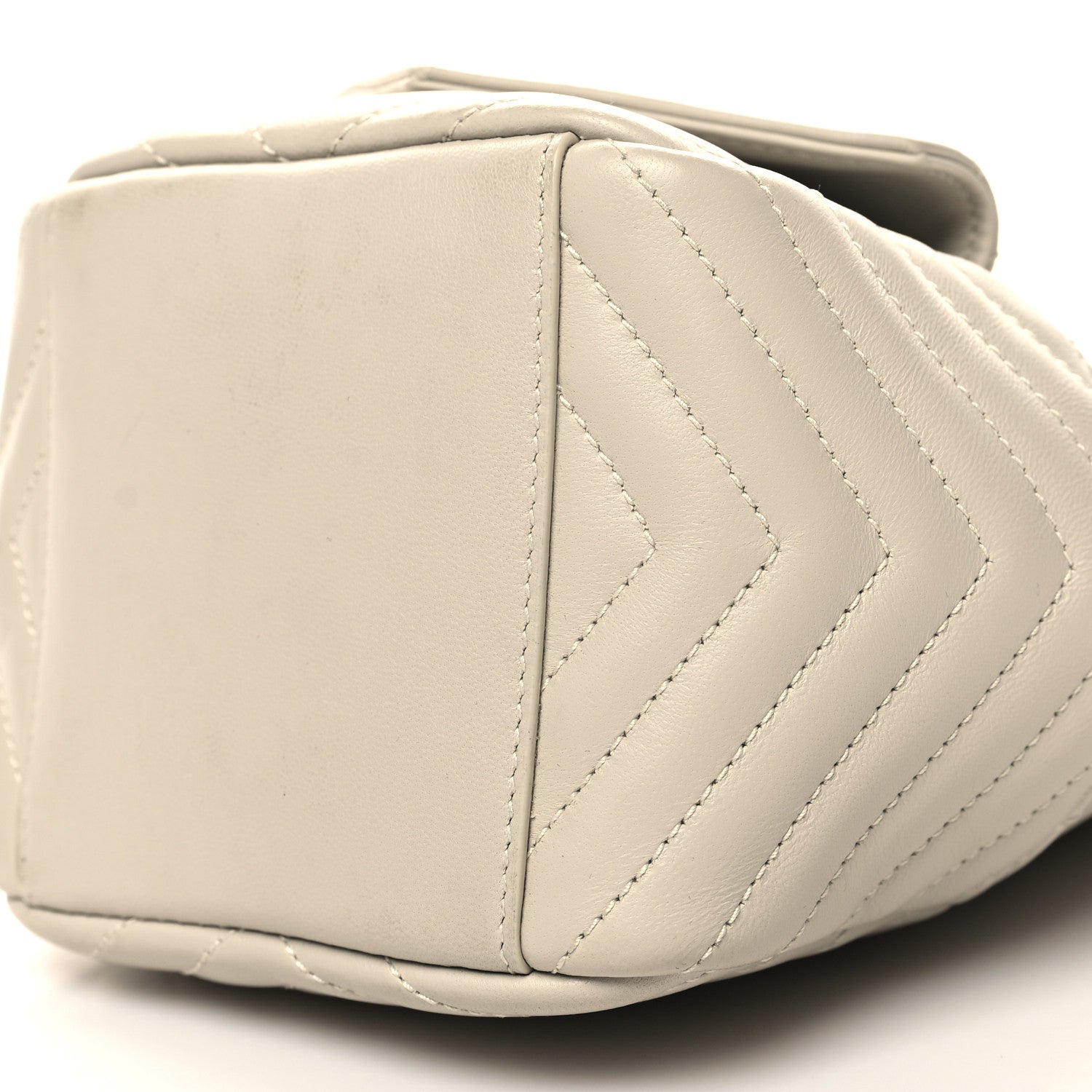 Saint Laurent Lambskin Matelasse Monogram Joe Nano Bucket Bag Blanc Vintage 10 of 13