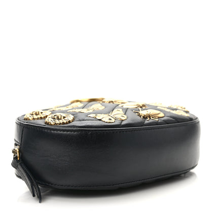 Gucci Calfskin Matelasse Animal Studs GG Marmont Belt Bag 95 34 85/34 Black 4 of 15