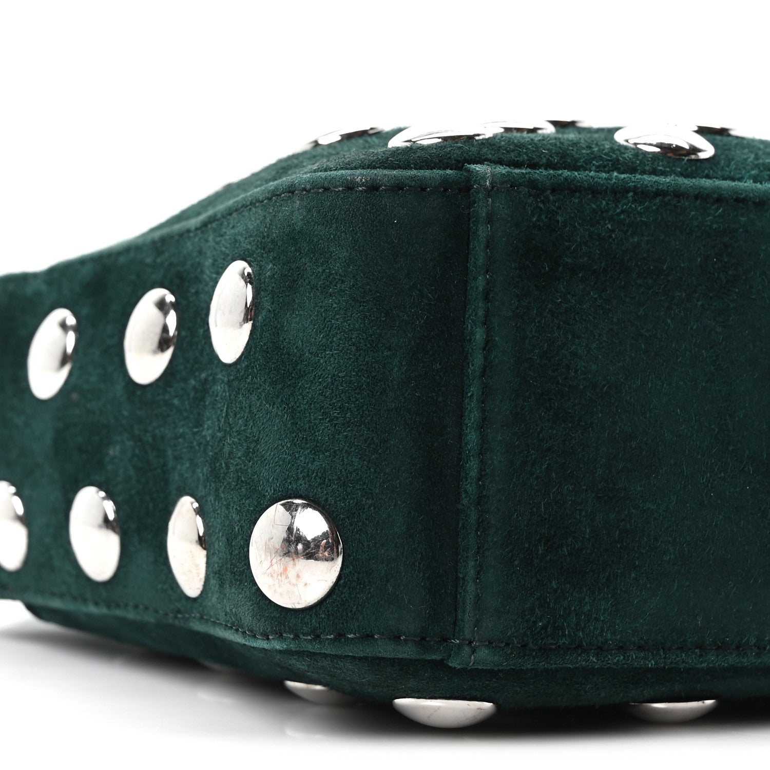 Khaite Suede Studded Small Elena English Green 7 of 9
