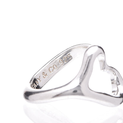 Tiffany Elsa Peretti Sterling Silver Open Heart Ring 52 6 5 of 7