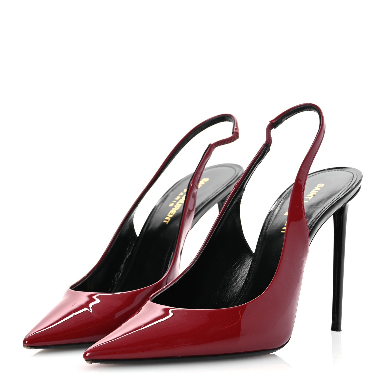 Saint Laurent Patent Calfskin Zoe 105 Slingback Pump 39 Opyum Red 4 of 12