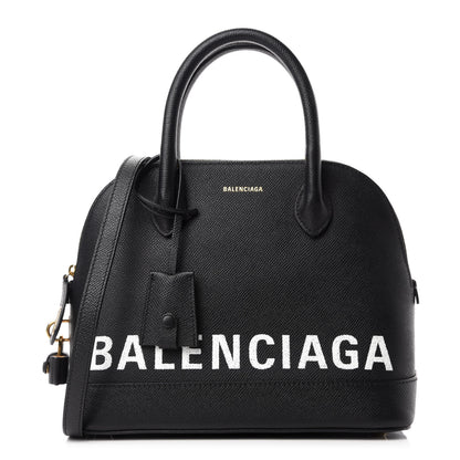 Balenciaga Signature Grained Calfskin Logo S Ville Top Handle Bag Black 1 of 10