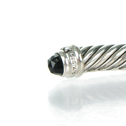 David Yurman Sterling Silver Diamond Pave Black Onyx 5mm Cable Classics Bracelet 4 of 5