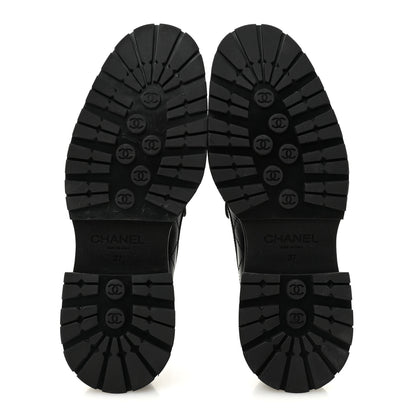 Chanel Calfskin Quilted CC Mocassin Loafers 37 Black 6 of 11