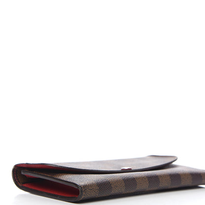 Louis Vuitton Damier Ebene Emilie Wallet Red 3 of 10