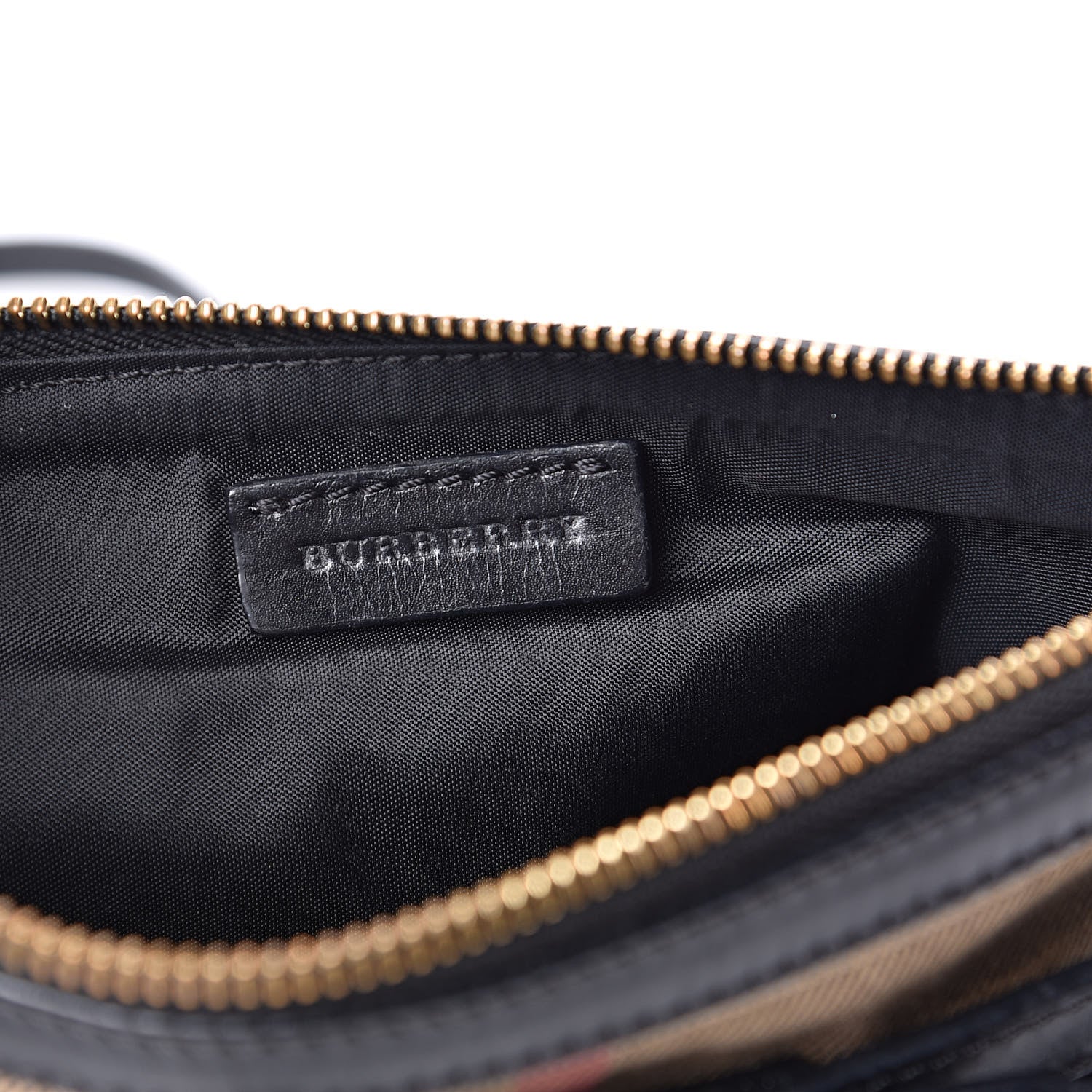 Burberry House Check Bridle Calfskin Peyton Crossbody Black 6 of 11