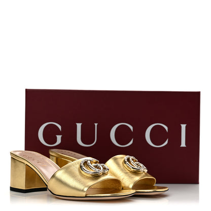 Gucci Metallic Nappa Horsebit Cross Strap 95mm Sandals 36 Gold 11 of 11