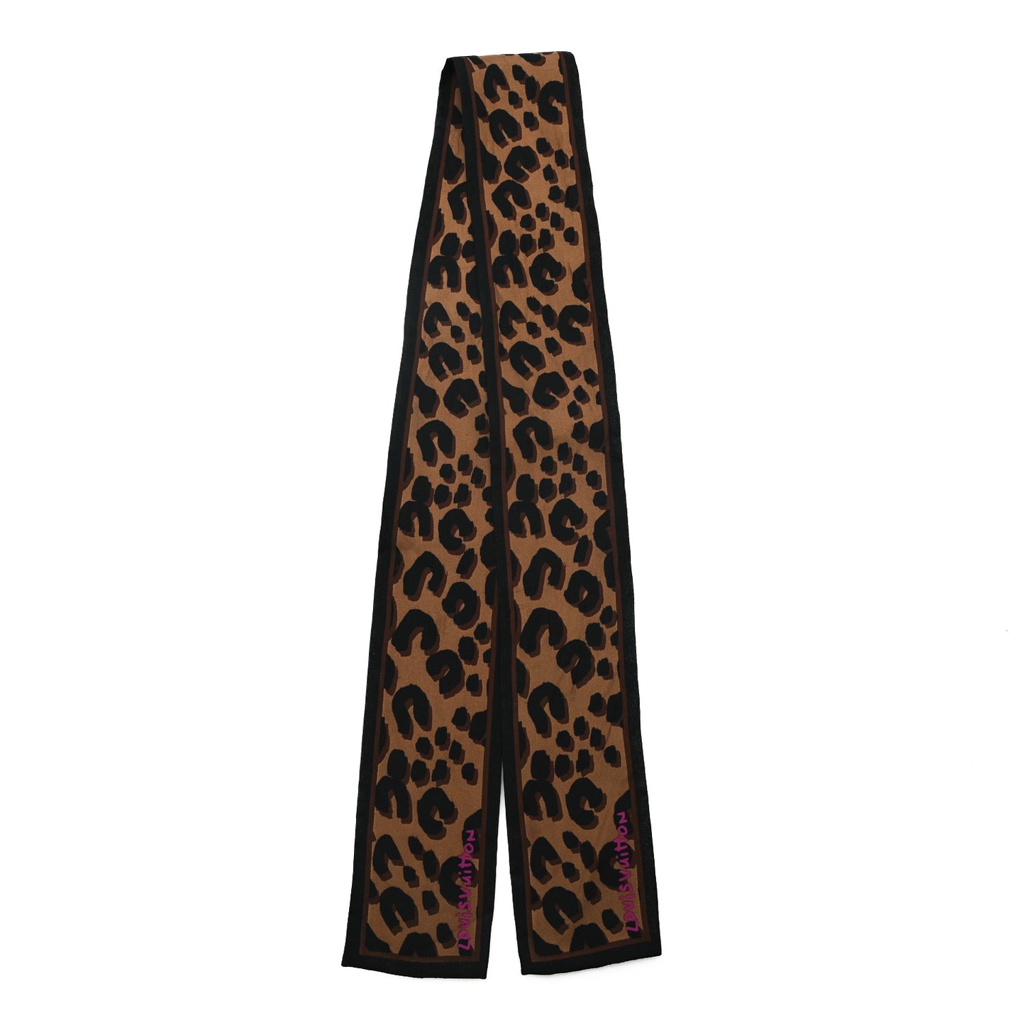 Silk Leopard Bandeau Scarf Marron