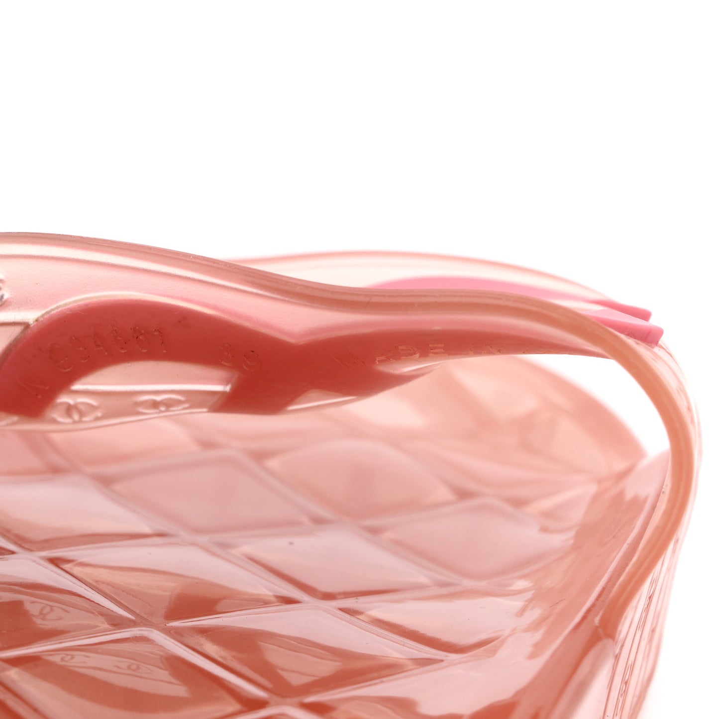 PVC Transparent CC Flat Slide Sandals 39 Pink