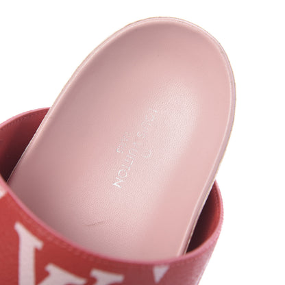 Louis Vuitton Monogram Giant Bom Dia Flat Mule Sandals 36 Rouge Rose 6 of 13