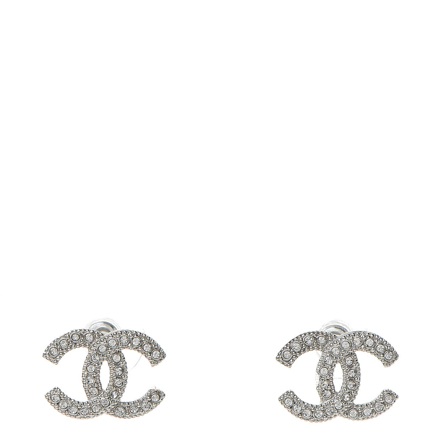 Crystal CC Earrings Silver