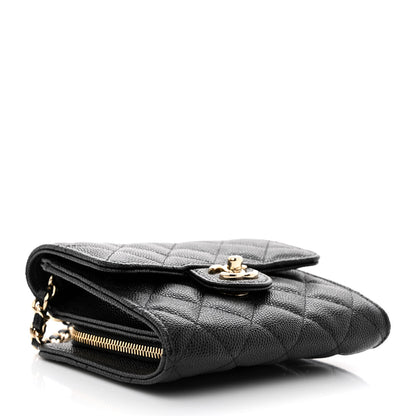 Chanel Caviar Quilted Clutch With Chain Bag Black 4 of 13