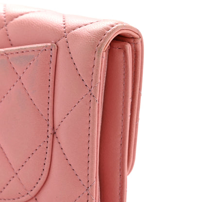 Chanel Lambskin Quilted Large Flap Wallet Pink 14 of 15