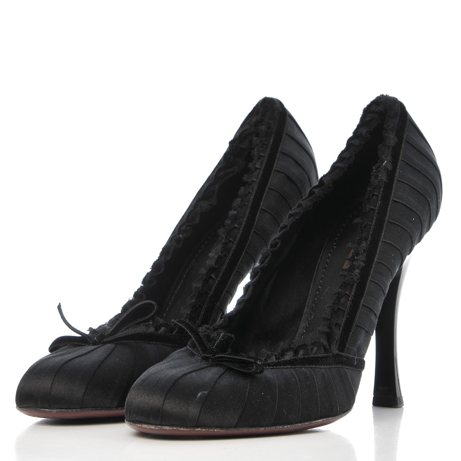Louis Vuitton Satin Balmoral Pumps 40 Black 3 of 10