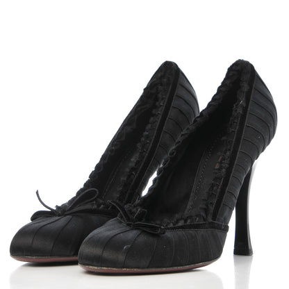 Louis Vuitton Satin Balmoral Pumps 40 Black 3 of 10