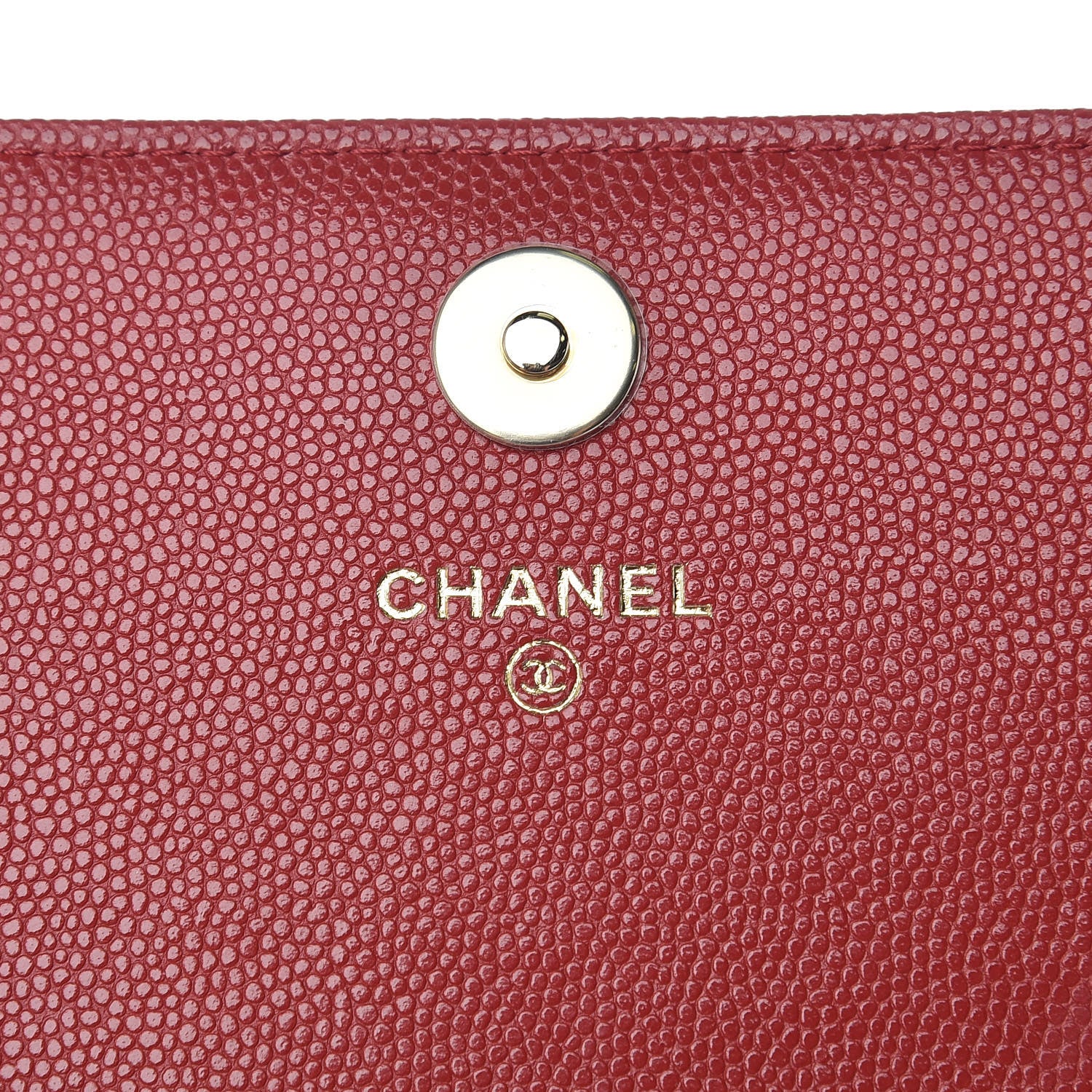 Chanel Caviar Quilted Square Wallet On Chain WOC Red 5 of 10