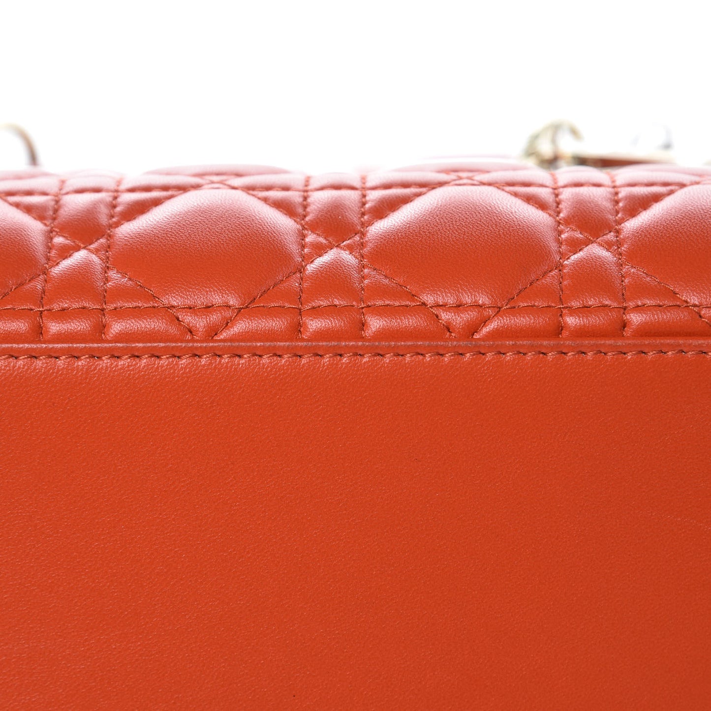 Lambskin Cannage Medium Lady Dior Orange