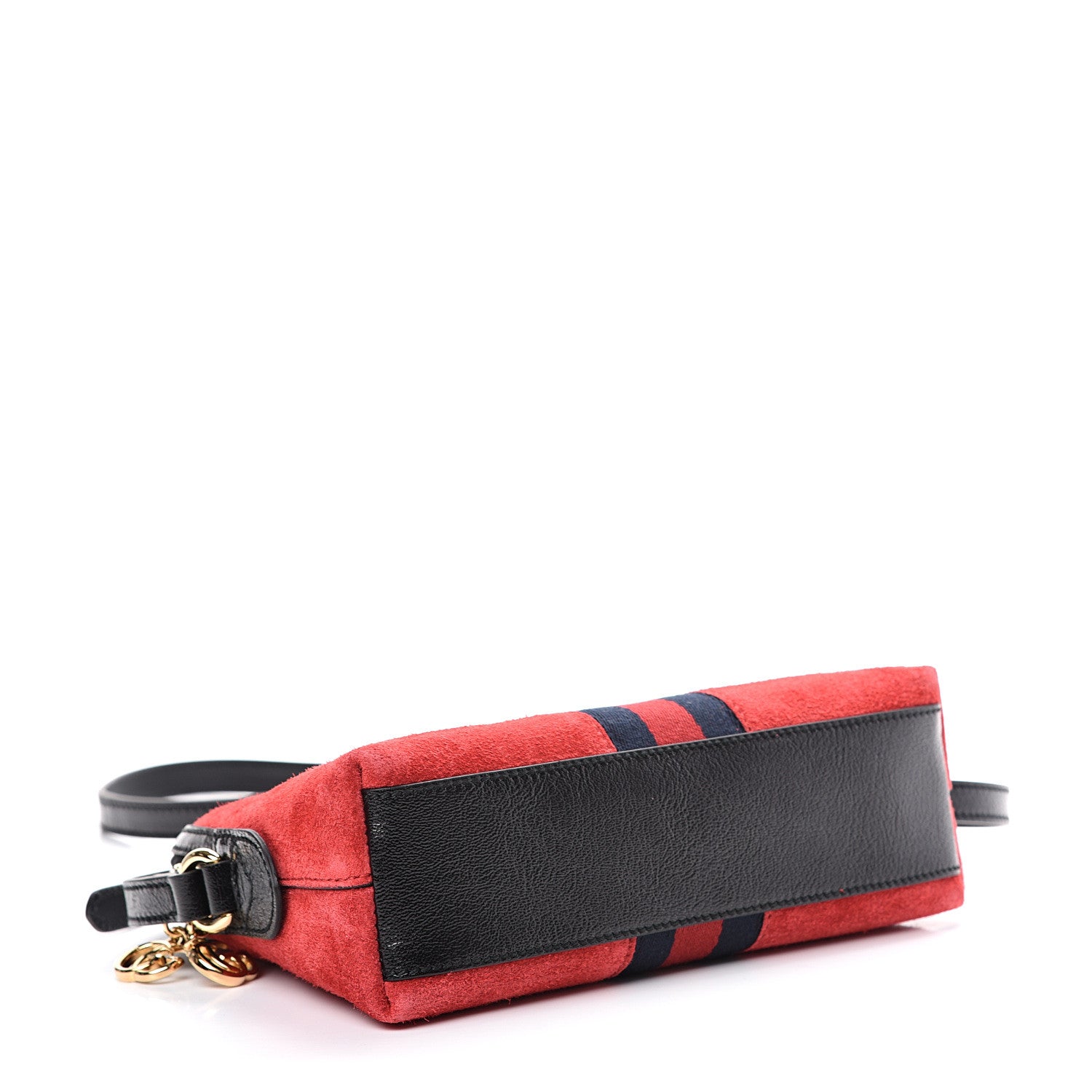 Gucci Suede Patent Web GG Small Ophidia Dome Shoulder Bag Hibiscus Red 3 of 11