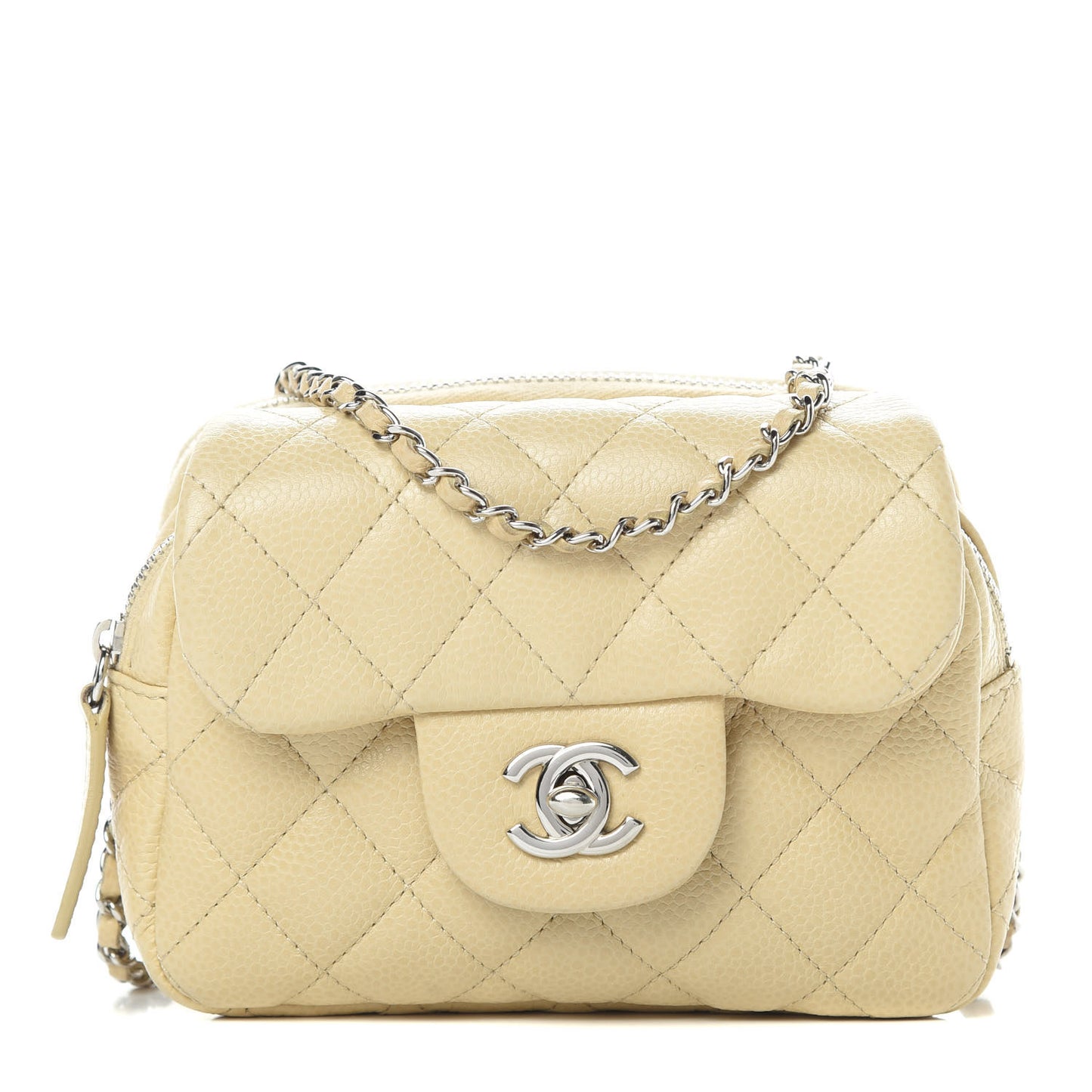 Caviar Quilted New Mini Flap Beige Clair