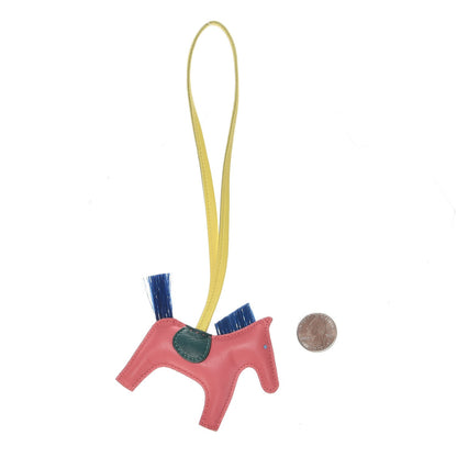 Hermes Milo Lambskin Horsehair Grigri Rodeo Horse Bag Charm PM Rose Azalee Malachite Lime Celeste 2 of 4