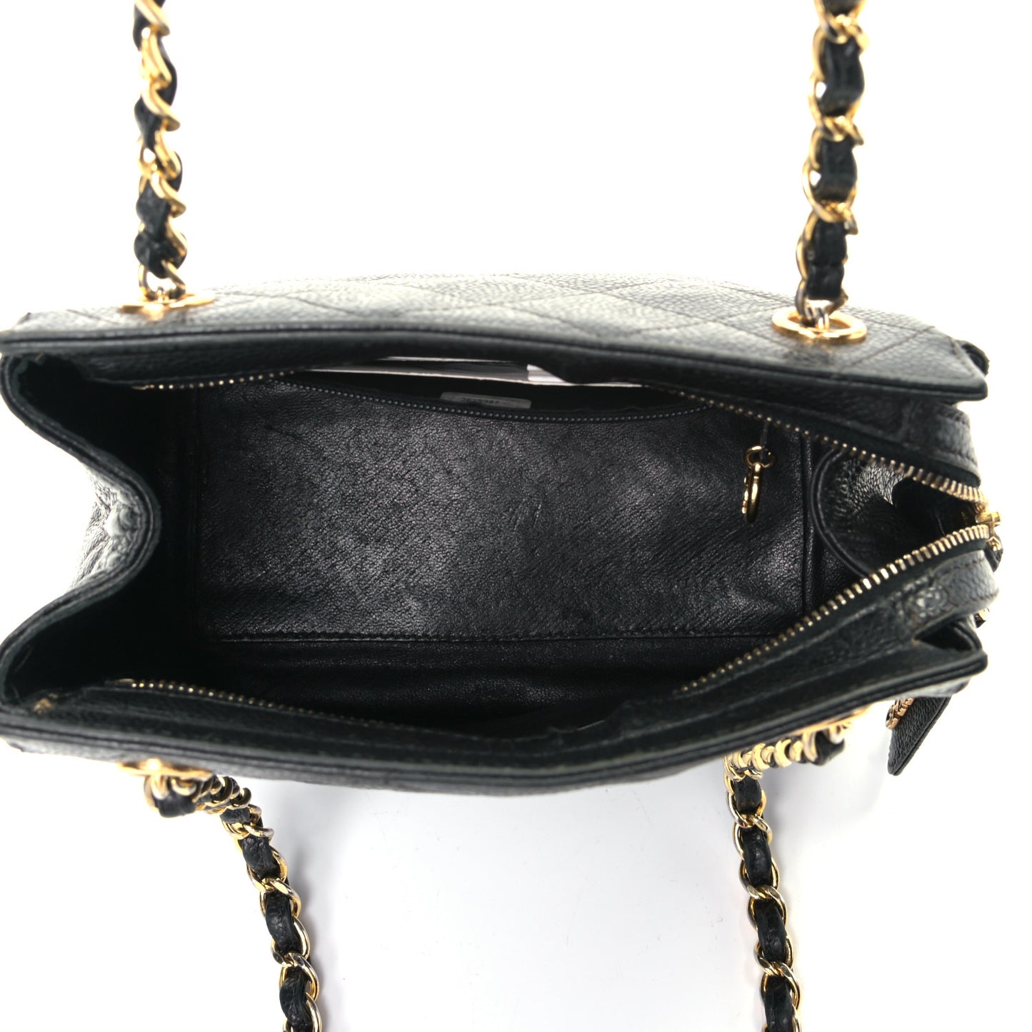 Caviar Quilted Small Shoulder Bag Black