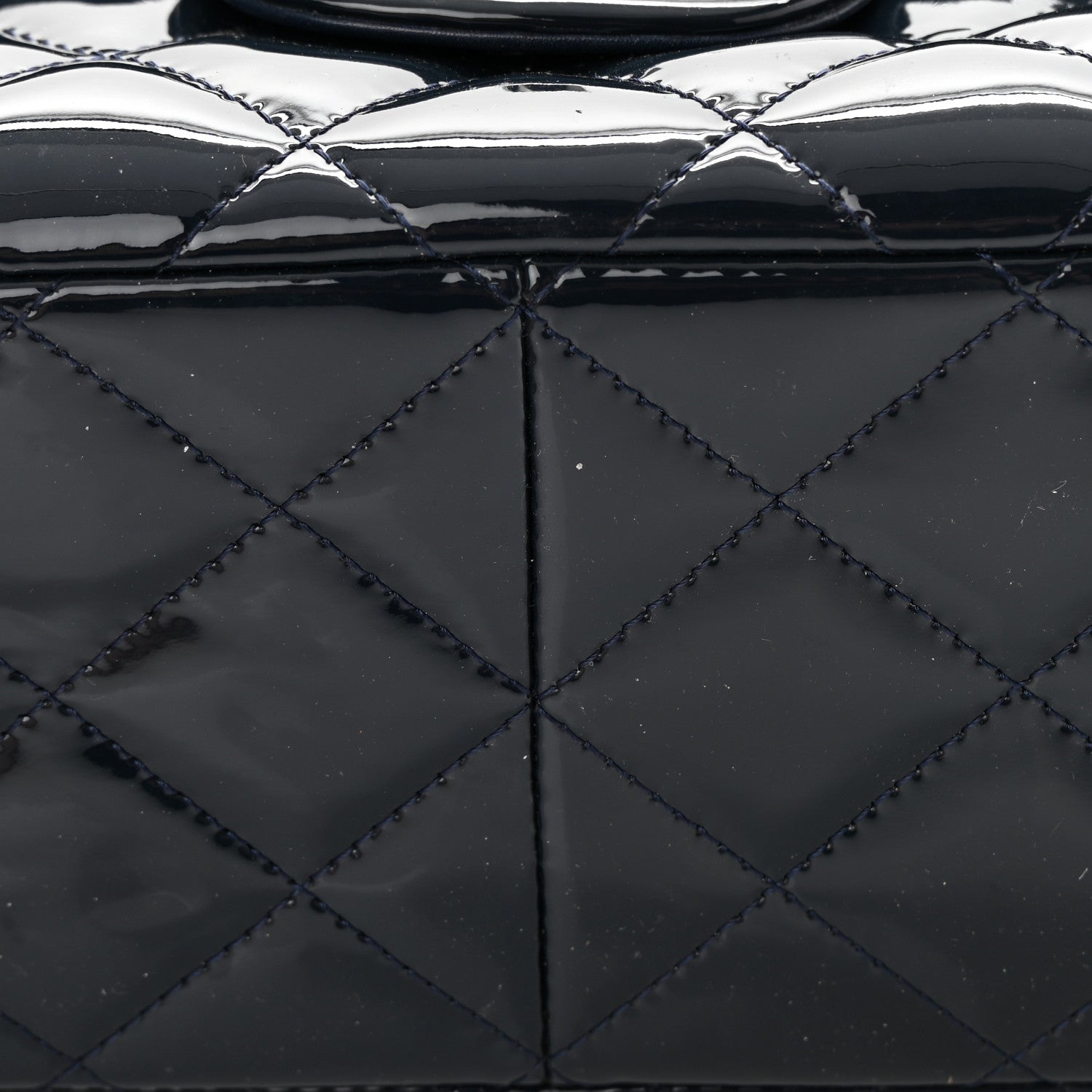 Chanel Patent Quilted Jumbo Double Flap Navy 14 of 17