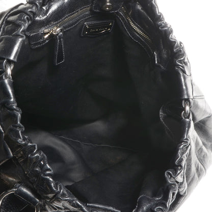 Miu Miu Leather Vitello Lux Gathered Tote Black 5 of 9