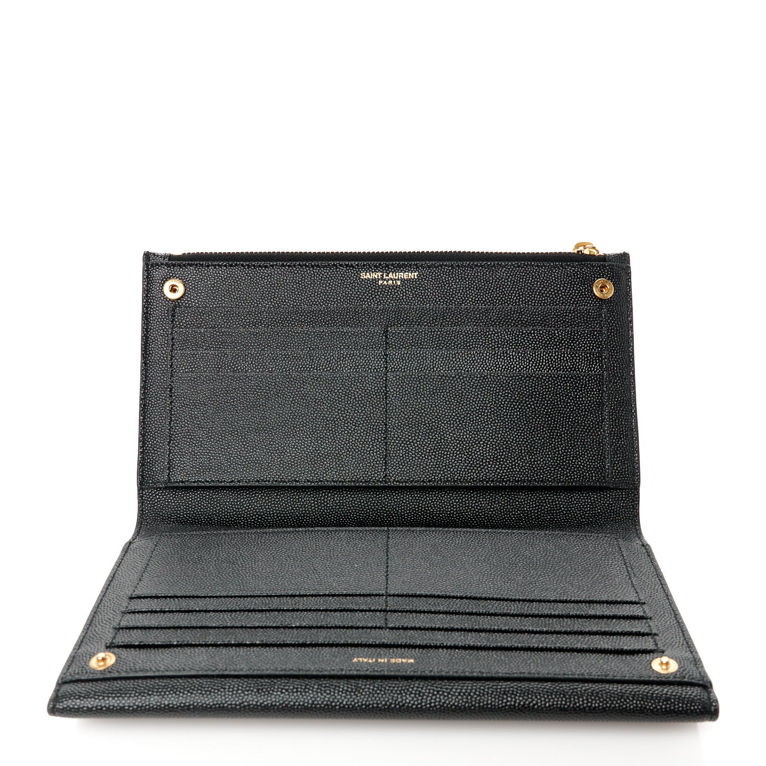 Saint Laurent Grain De Poudre Monogram Uptown Wallet Black 5 of 11