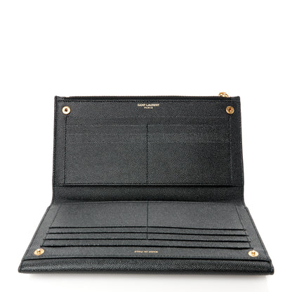 Saint Laurent Grain De Poudre Monogram Uptown Wallet Black 5 of 11