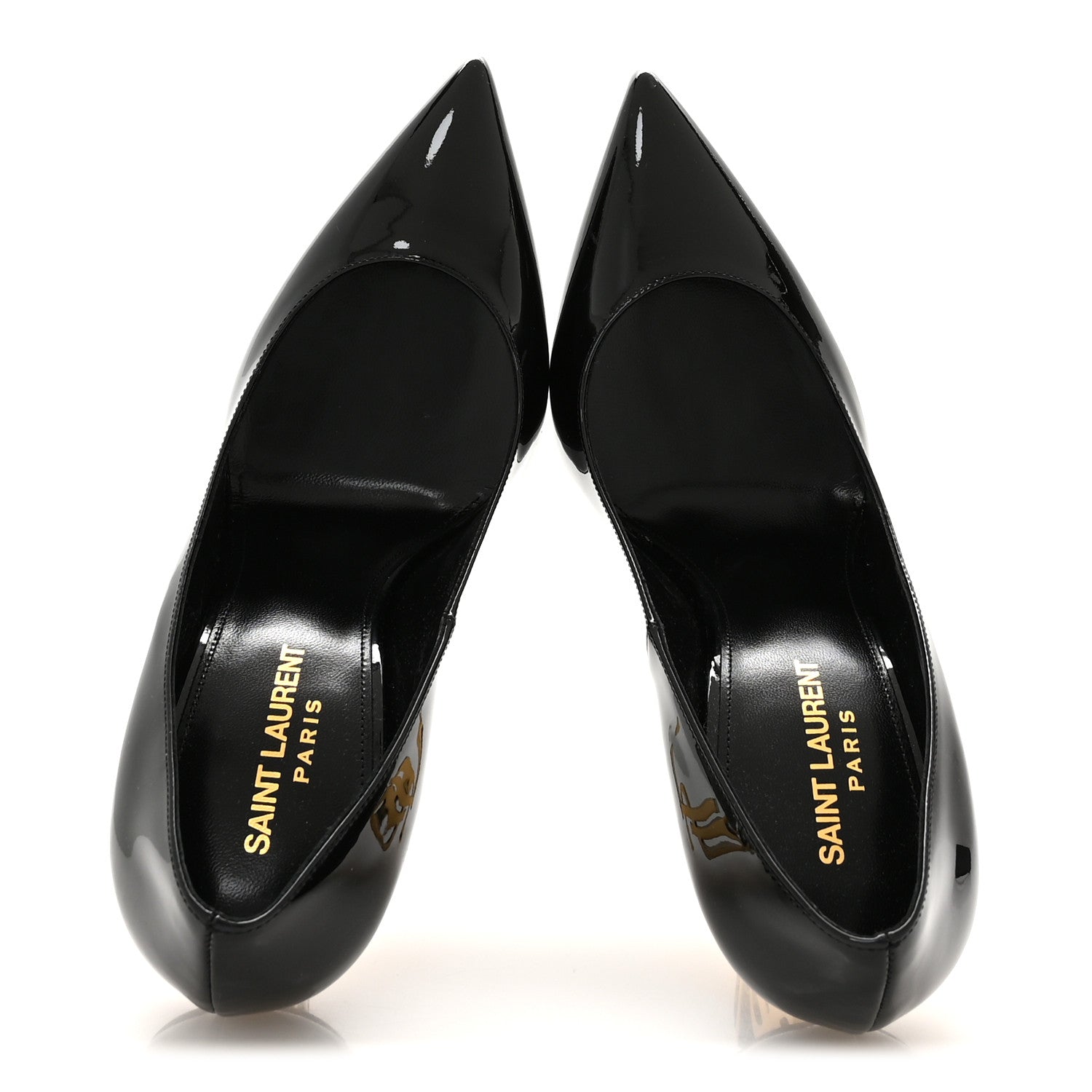 Saint Laurent Patent Opyum 110 Pumps 38 Black Gold 2 of 9