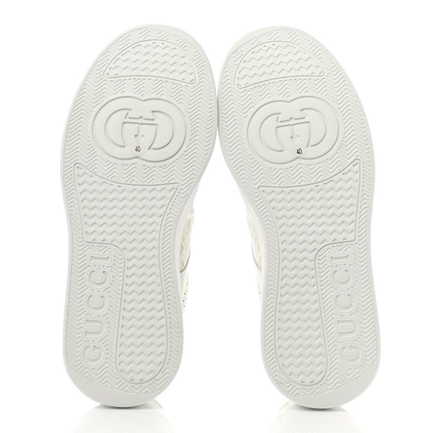 Calfskin GG Tennis Embossed Perforated Womens Platform 55mm Sneakers 40 Great White