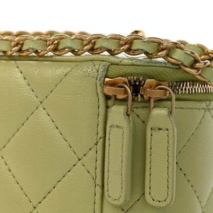 Chanel Lambskin Quilted Small Vanity Case With Chain Light Green 11 of 12