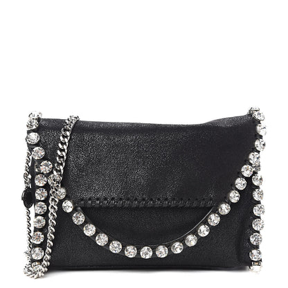 Stella McCartney Shaggy Deer Mini Fold Over Falabella Crystal Crossbody Black 1 of 9