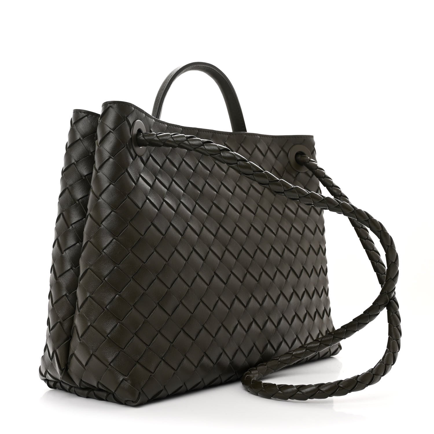 Bottega Veneta Nappa Intrecciato Medium Andiamo Shoulder Bag Kaki 3 of 9