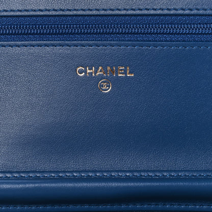 Chanel Caviar Quilted CC Filigree Wallet On Chain WOC Dark Blue 7 of 13