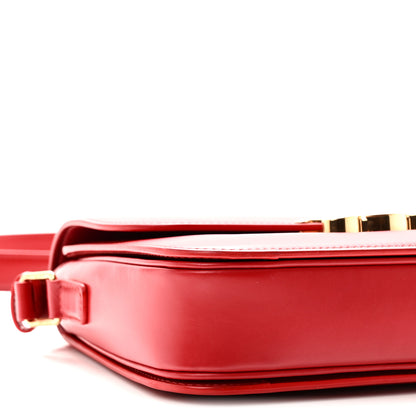 Celine Shiny Calfskin Medium Triomphe Red 10 of 11