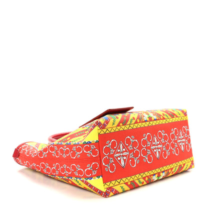 Dolce & Gabbana Canvas Snakeskin Carretto Print Capri Tote Red Multicolor 4 of 8