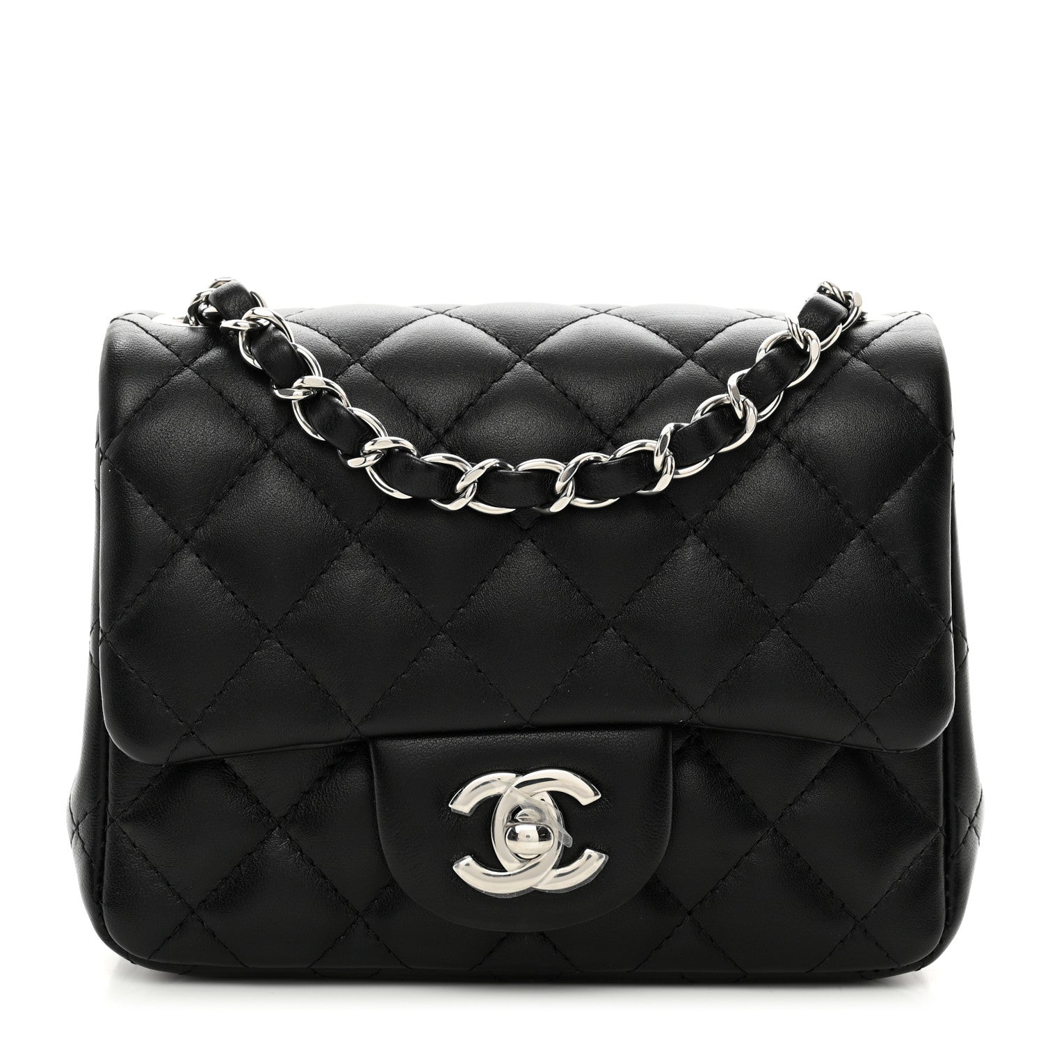 Chanel Lambskin Quilted Mini Square Flap Black 1 of 10
