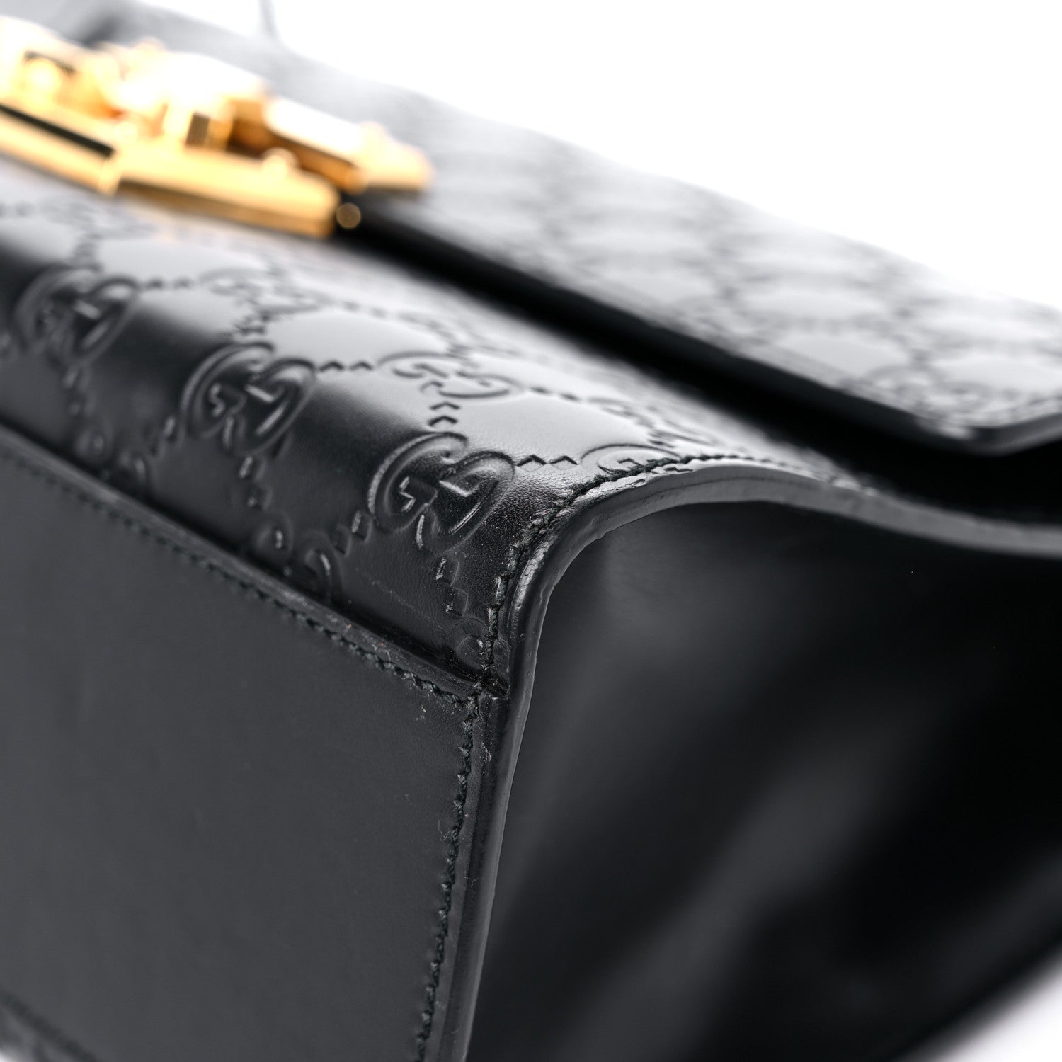 Gucci Guccissima Medium Padlock Shoulder Bag Black 9 of 19