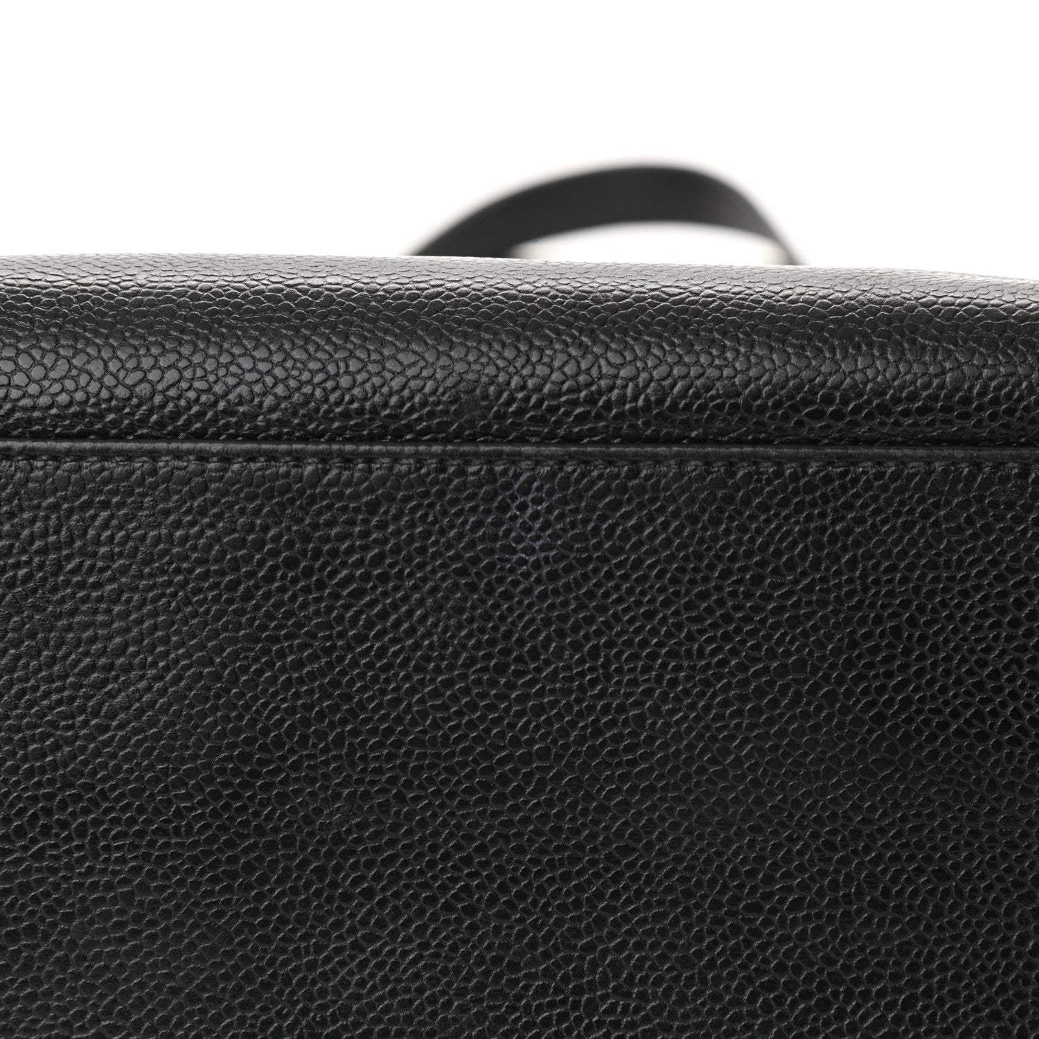 Chanel Caviar Embroidered Logo Shoulder Bag Black 7 of 12